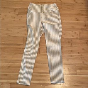 FREE PEOPLE striped high waisted jeans